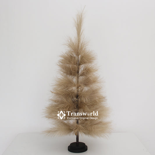 Originality 1m Tall Golden-Brown Pampas Grass Christmas Tree Flexible Artificial Tree For Festival Wedding Christmas Decoration