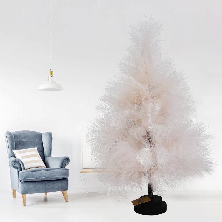 2-Foot Artificial Mini Christmas Tree Fluffy and Dense Pampas Christmas Tree Table Top Christmas Tree Festival Decoration