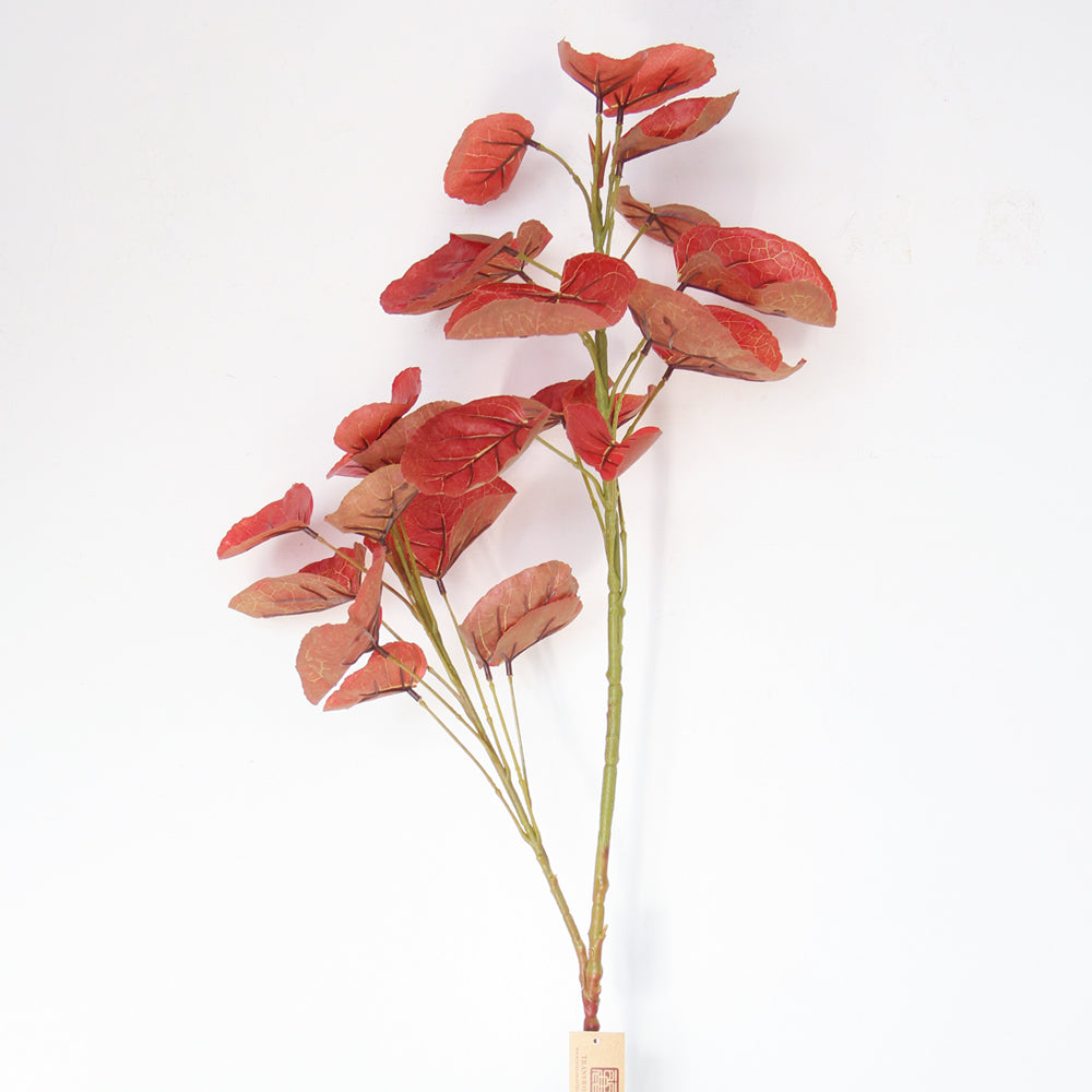 High Quality Hand Made 2-Fork Real Touch Leaf 1.1 m Long High Simulation Artificial Leaves For Home Store Decor