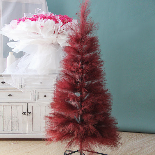 New Design Wine Red Color 5-ft Pampas Grass Tree Adjustable Artificial Tree Home Decor Pampas Tree Hotel Cafe Wedding Event