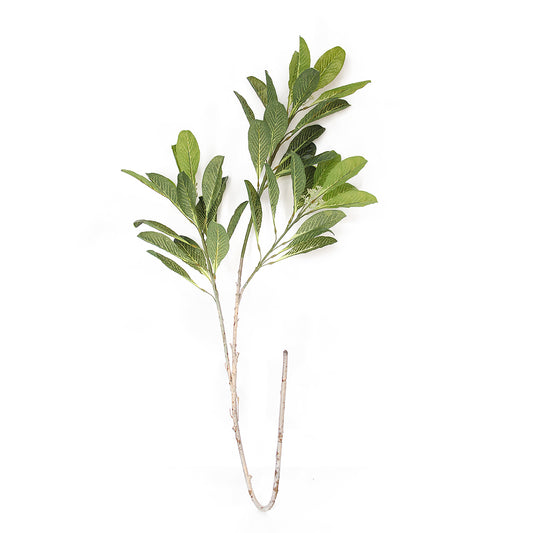 2024 New Artificial Leave 3-fork Real Touch Leaf Green Leaves For Home Teahouse Coffee Shop Restaurant Decoration