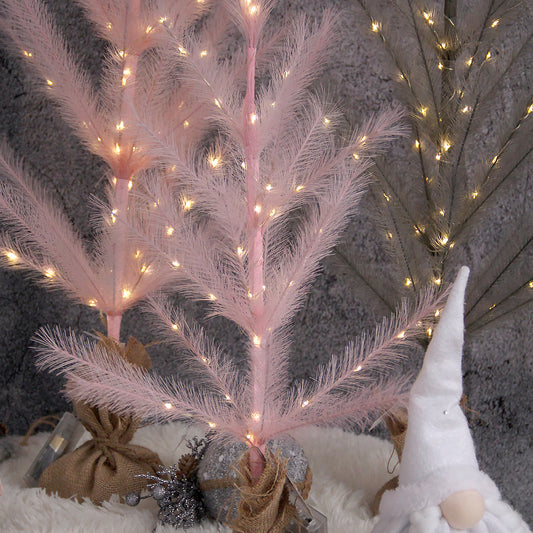 New Design 60cm Christmas Tree With Led Lights Small Aritificial Pampas Grass Tree With Light Celebration Home Event Party