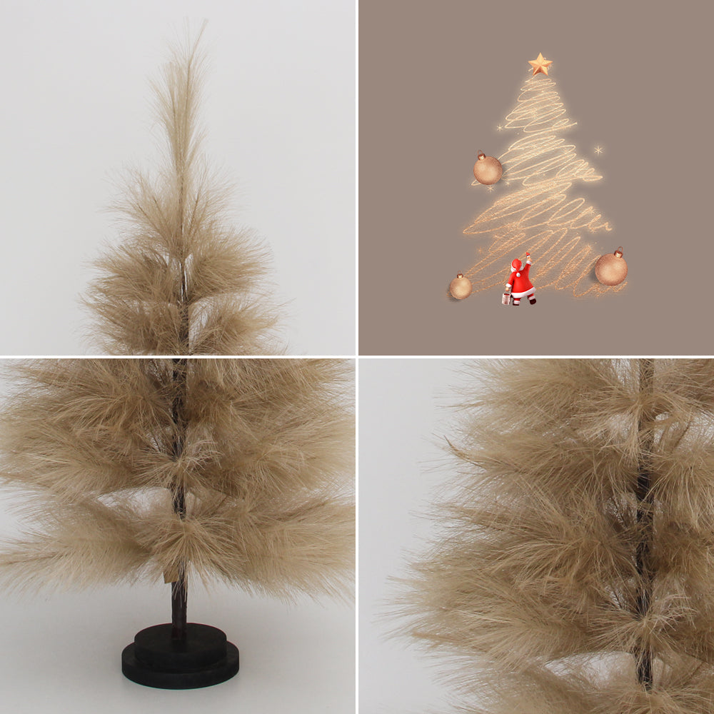 Originality 1m Tall Golden-Brown Pampas Grass Christmas Tree Flexible Artificial Tree For Festival Wedding Christmas Decoration
