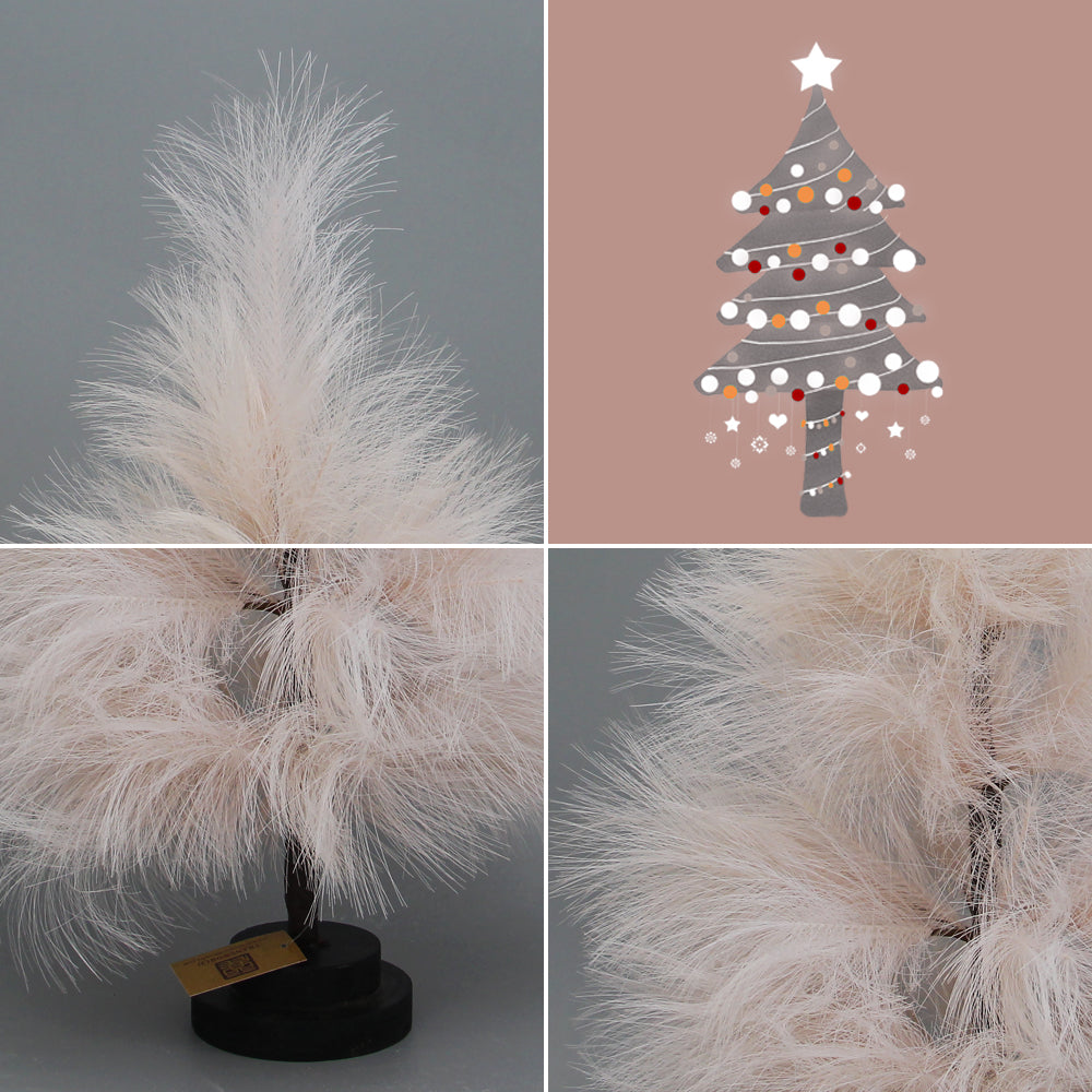 2-Foot Artificial Mini Christmas Tree Fluffy and Dense Pampas Christmas Tree Table Top Christmas Tree Festival Decoration