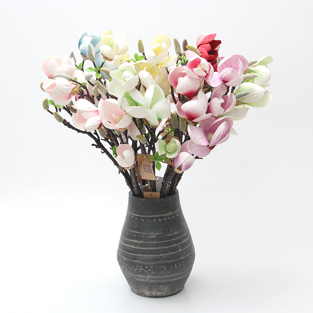 Factory Direct Cheap Artificial Magnolia Flower Wedding Home Decorative Fabric Plastic Simulation Flower Floral