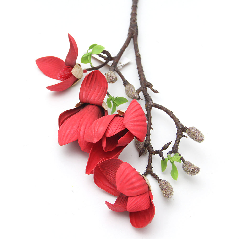 Factory Direct Cheap Artificial Magnolia Flower Wedding Home Decorative Fabric Plastic Simulation Flower Floral