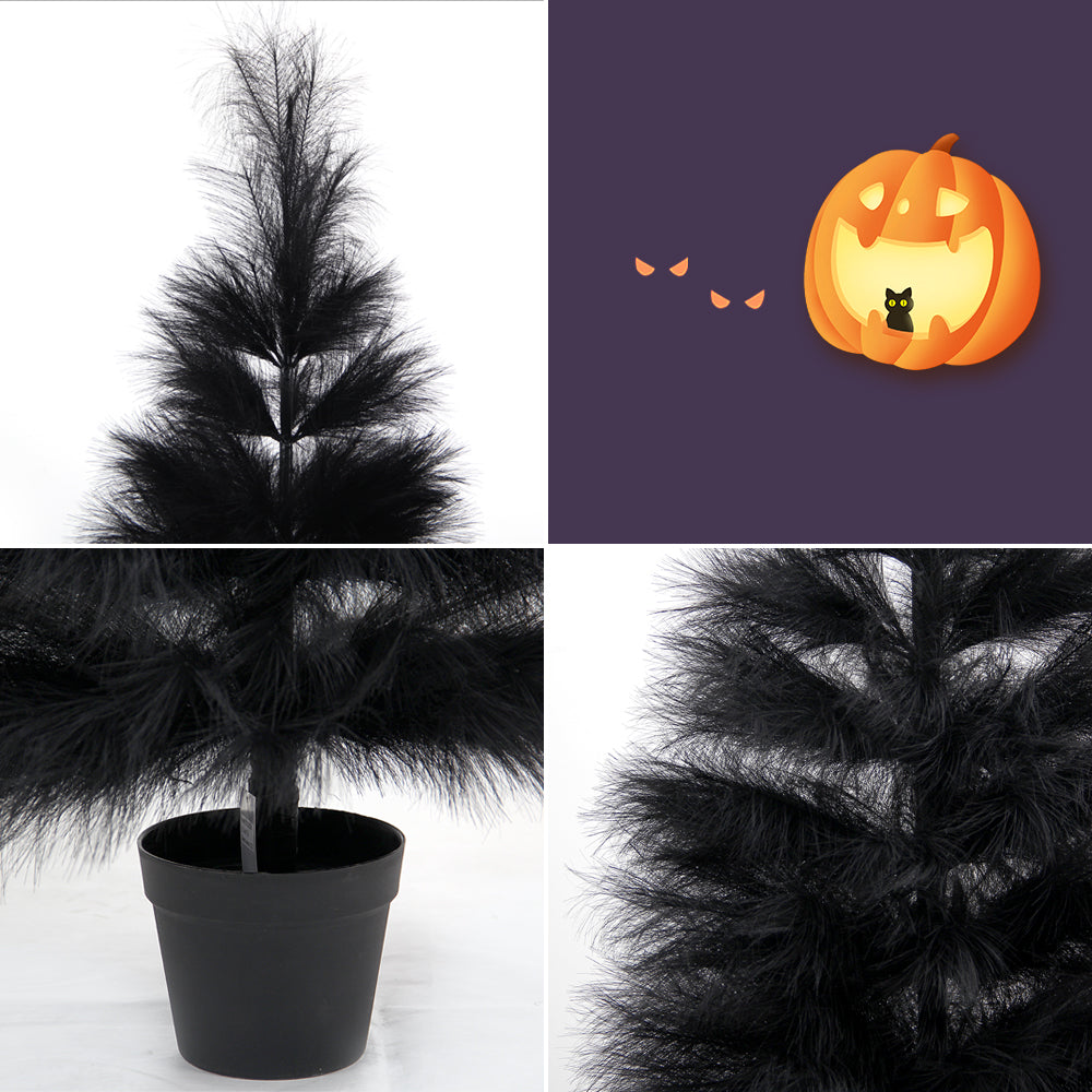 Black Color Pampas Grass Tree Handmade Customizable Size and Color Artificial Christmas Decorations Tree Wholesale Decorative Tree