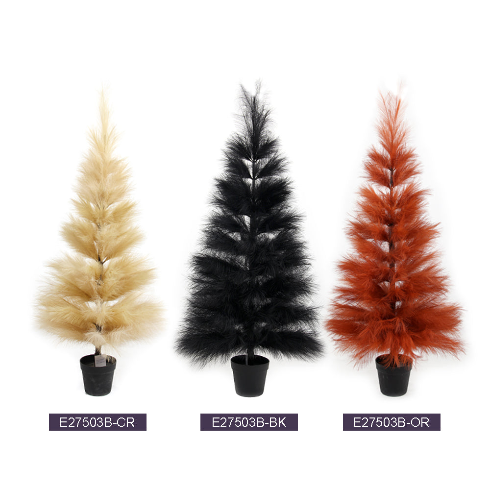 Black Color Pampas Grass Tree Handmade Customizable Size and Color Artificial Christmas Decorations Tree Wholesale Decorative Tree