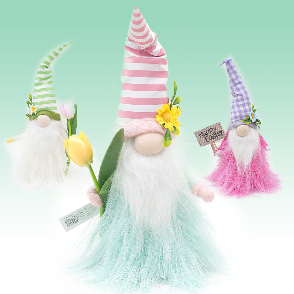 New Style Easter Gnomes Spring Summer Color Gnomes Handmade Cloth Elf Plush Ornaments For Holiday Everyday Home Decoration