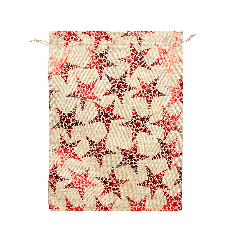 New Product Christmas Gift Bags Large Size Gilt Linen Bundle Pocket Storage Bag For Christmas Decorations