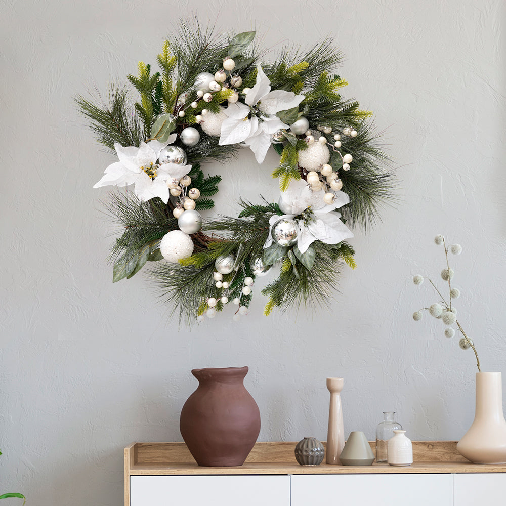 Fashional Design Artificial Christmas Wreath 70cm Faux Decorative Wreaths For Home Christmas Decorations