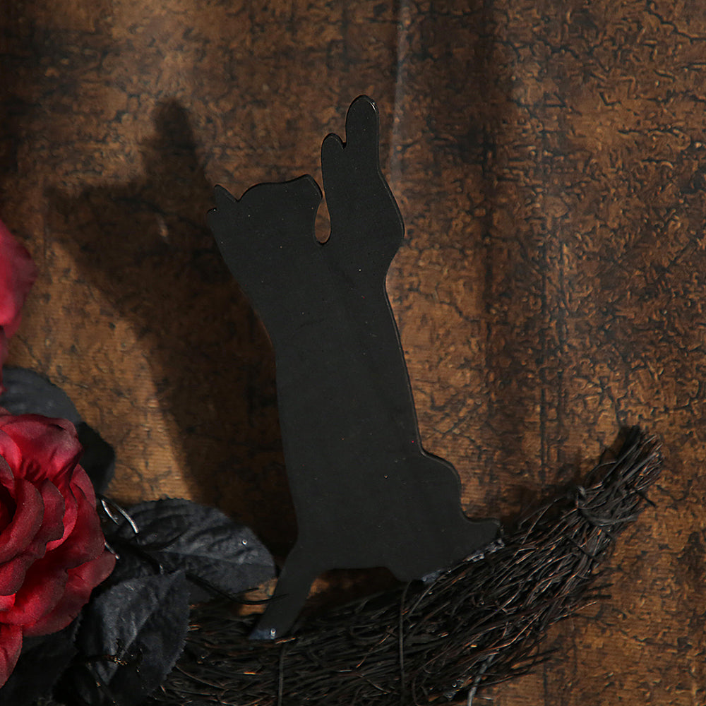 2024 Halloween Design Halloween Wreath Black Leaf With Roses Flowers Home Front Door Hanging Half Wreath For Halloween Decoration