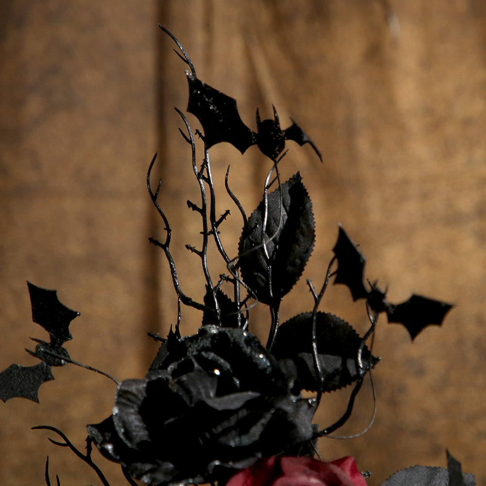 Halloween Branches Picks Skeletons With Faux Flowers Artificial Twigs Halloween Black Dead Branches For Halloween Decoration