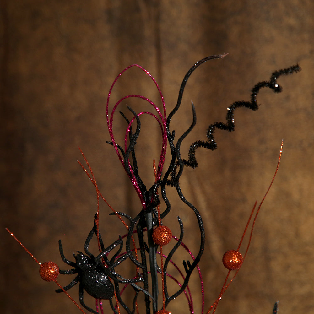 Festival Decoration Picks Halloween Decor Ornaments Black Dead Branch Spiders Faux Twigs Halloween Party Props