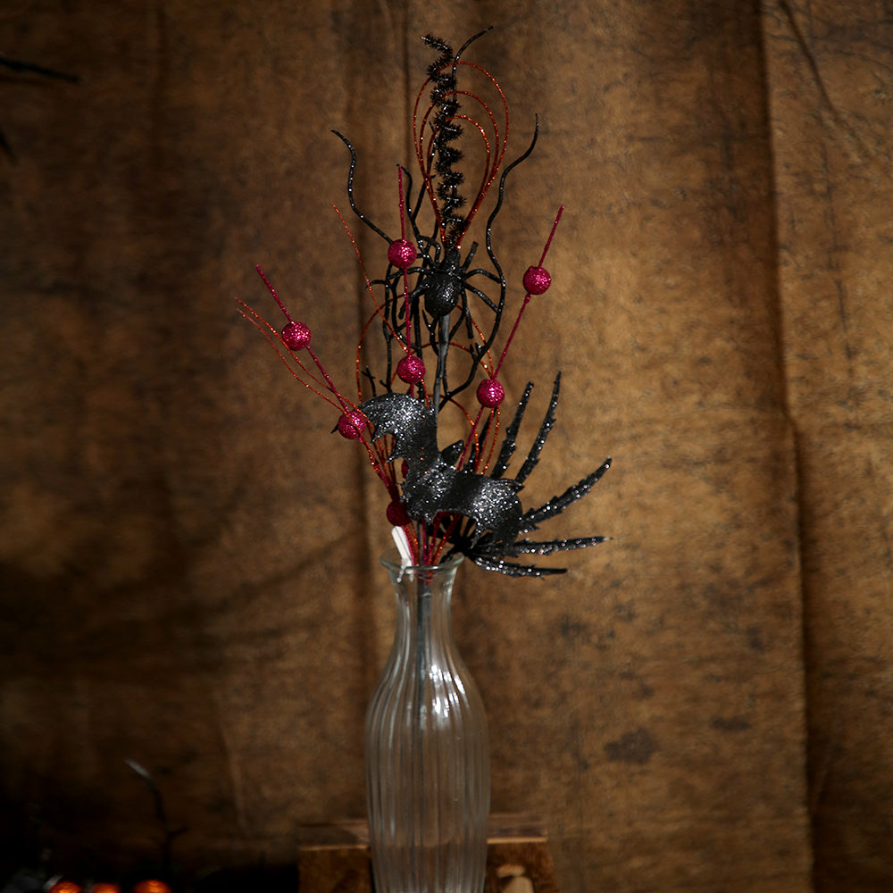 Festival Decoration Picks Halloween Decor Ornaments Black Dead Branch Spiders Faux Twigs Halloween Party Props