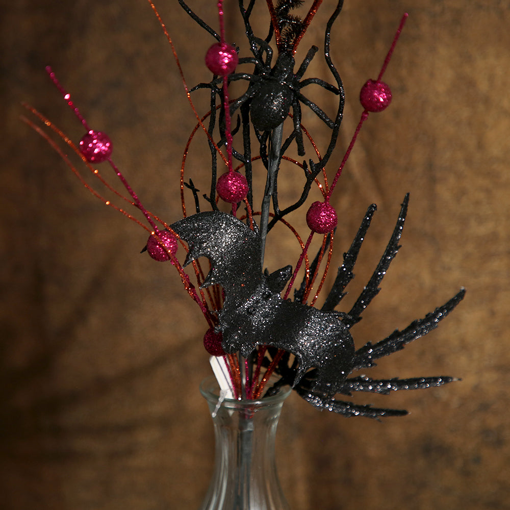 Festival Decoration Picks Halloween Decor Ornaments Black Dead Branch Spiders Faux Twigs Halloween Party Props