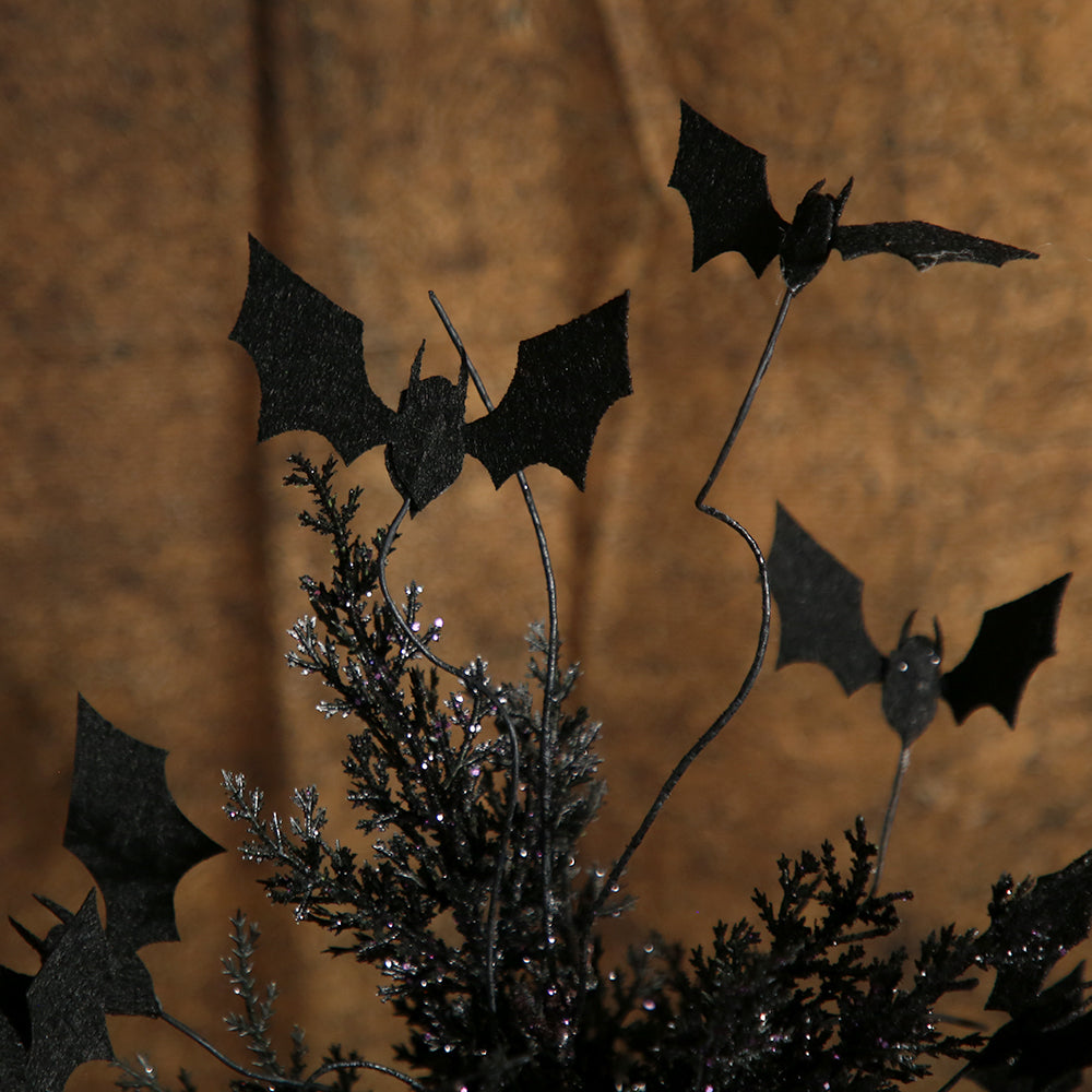 Cheap Wholesale Halloween Branches Picks Stems Glitter With Vase Black Halloween Decor Halloween Prop Spider Webs Faux Twigs