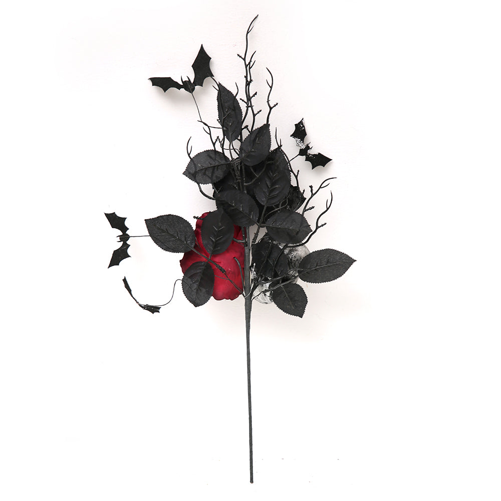 Halloween Branches Picks Skeletons With Faux Flowers Artificial Twigs Halloween Black Dead Branches For Halloween Decoration
