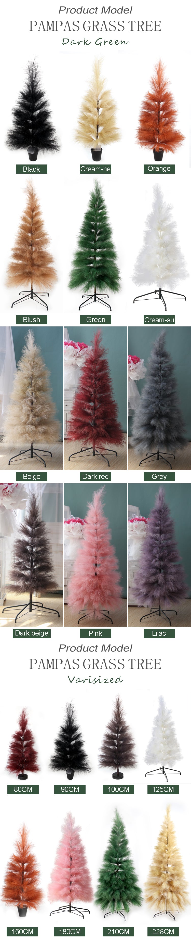 Originality Design 1.8m Handmade Pampas Grass Tree Unique Color Artificial Christmas Tree Hotel Cafe Wedding Event Decoration
