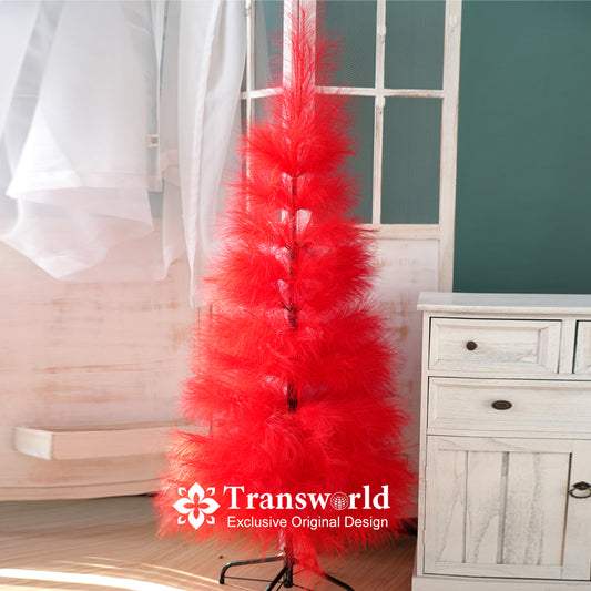 150cm Bright Red Artificial Trees Original Design Pampas Grass Christmas Trees For Indoor and Outdoor Decorative Trees