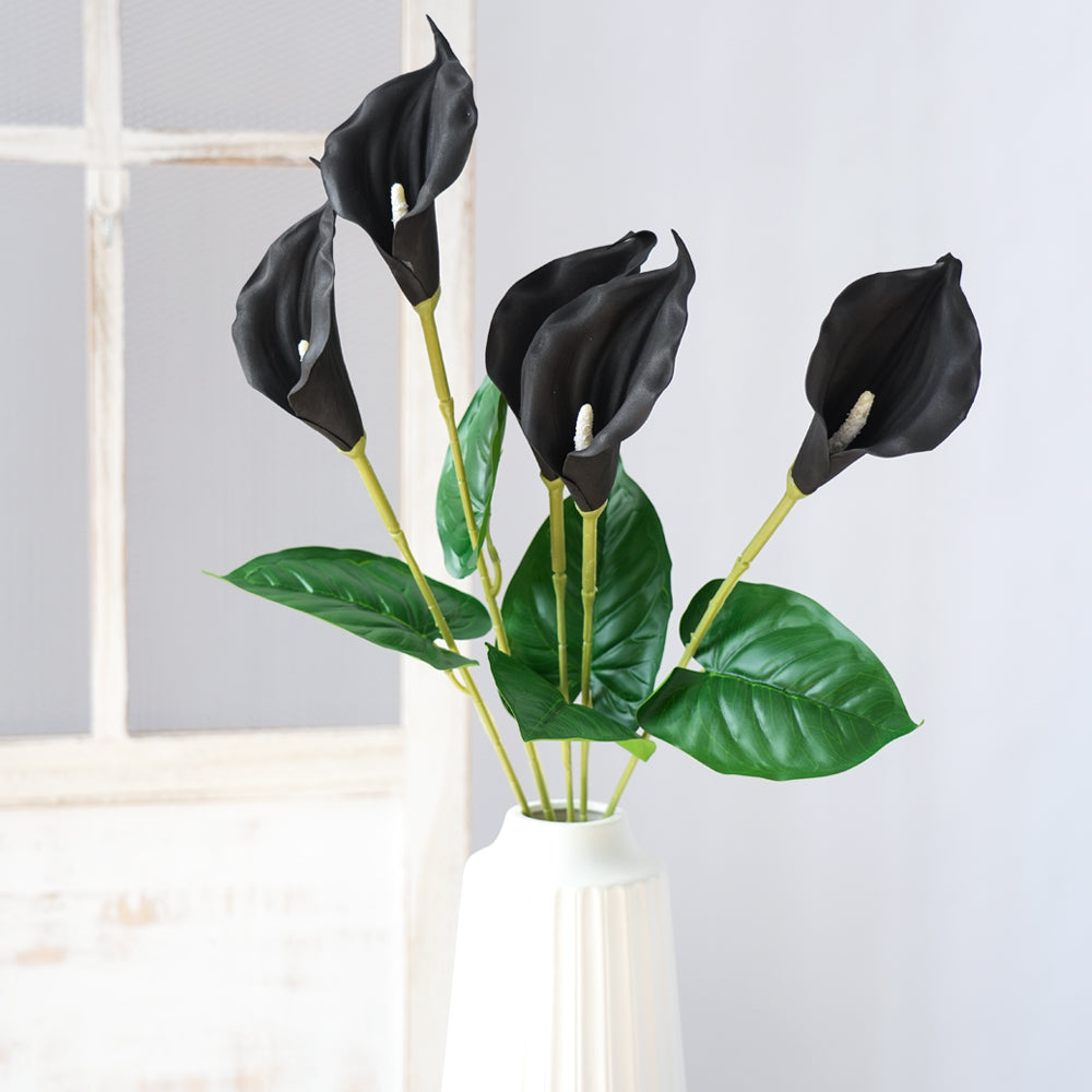 Modern Luxury 5head Calla Lily Artificial Flowers Silk Flowers Calla Lily Bouquet For Festival Wedding Home Decoration Flower Arrangement