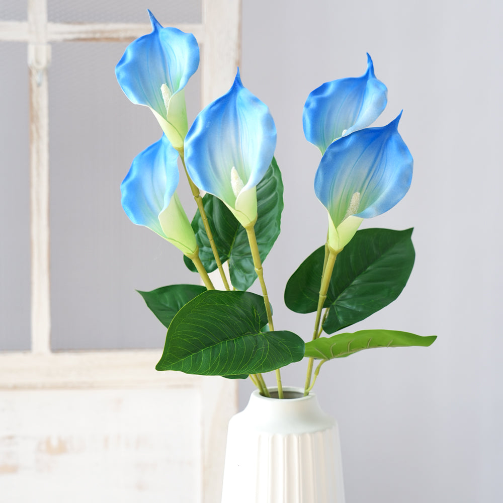 Modern Luxury 5head Calla Lily Artificial Flowers Silk Flowers Calla Lily Bouquet For Festival Wedding Home Decoration Flower Arrangement