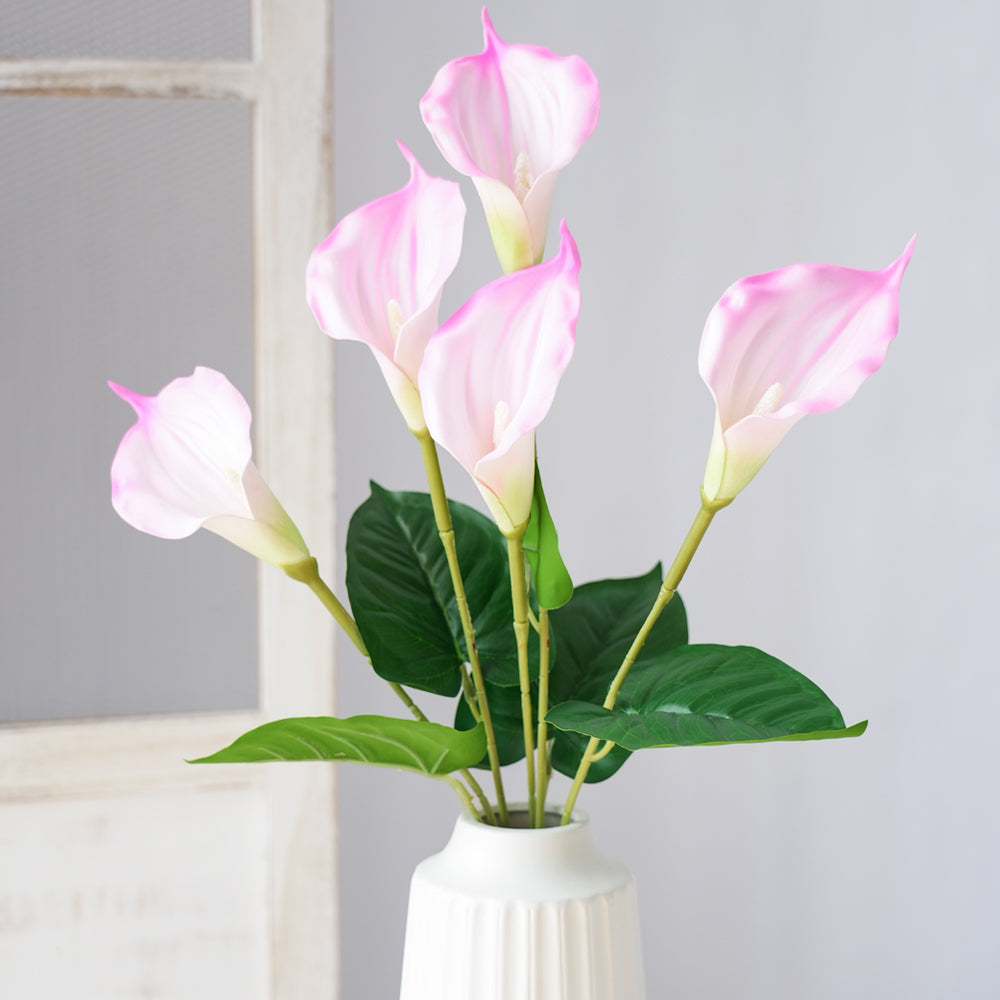 Modern Luxury 5head Calla Lily Artificial Flowers Silk Flowers Calla Lily Bouquet For Festival Wedding Home Decoration Flower Arrangement