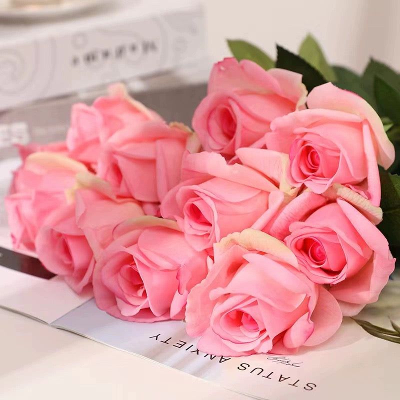Beautiful Colorful Real Touch Artificial Flowers Hand Made Roses For Wedding Table Centerpieces Decoration Floral Arrangement