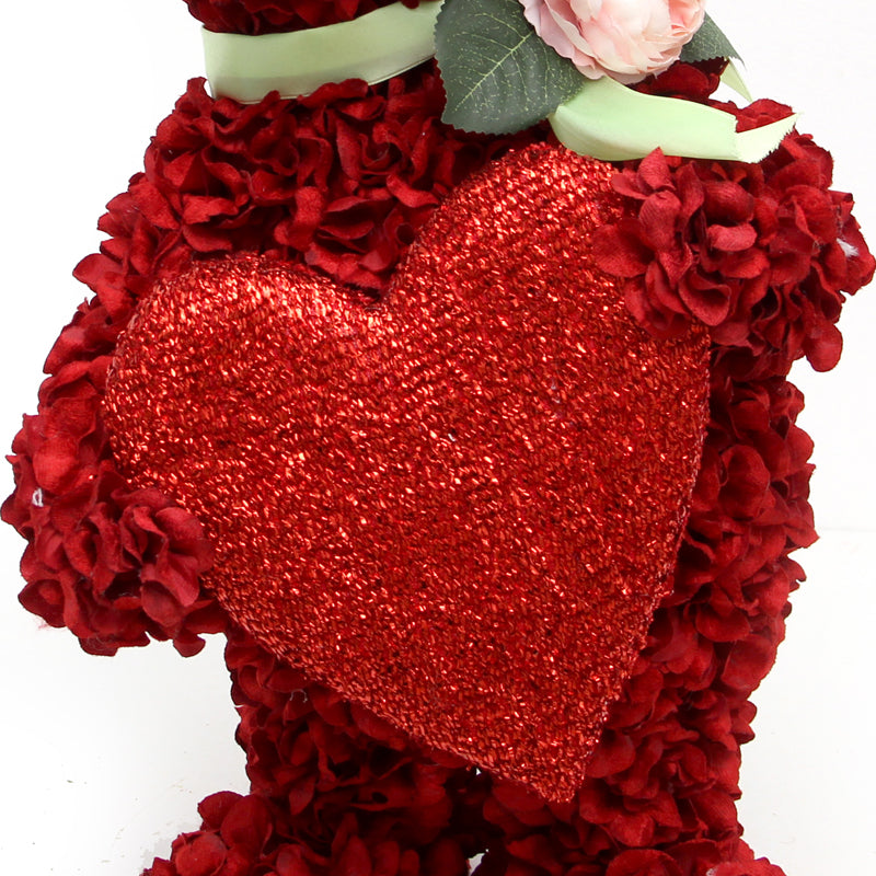 Original Luxury Design 20inch Rose Bear High Quality Hand-made Artificial Flower Petaled Teady Bear for Festival Gift Home Decor