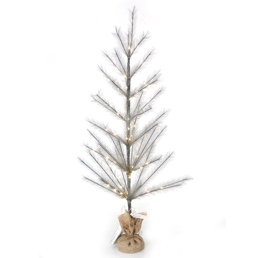 New Arrival 40inch Christmas Tree with LED Light with Burlap Base Artificial Pampas Tree Home Ornaments Festive Decorations