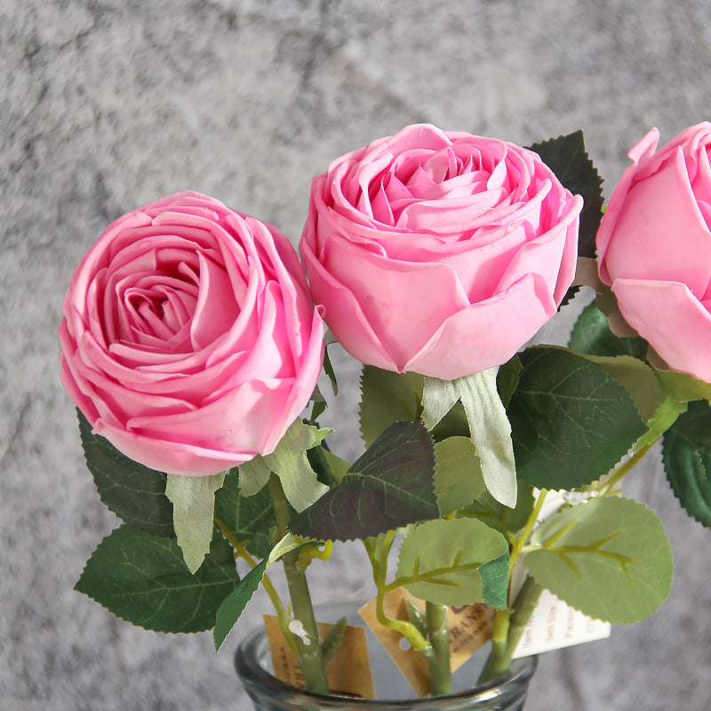 Romantic Gorgeous Real Touch Rose Pink Series Artificial Flowers For Wedding Table Centerpieces Decoration Floral Arrangement
