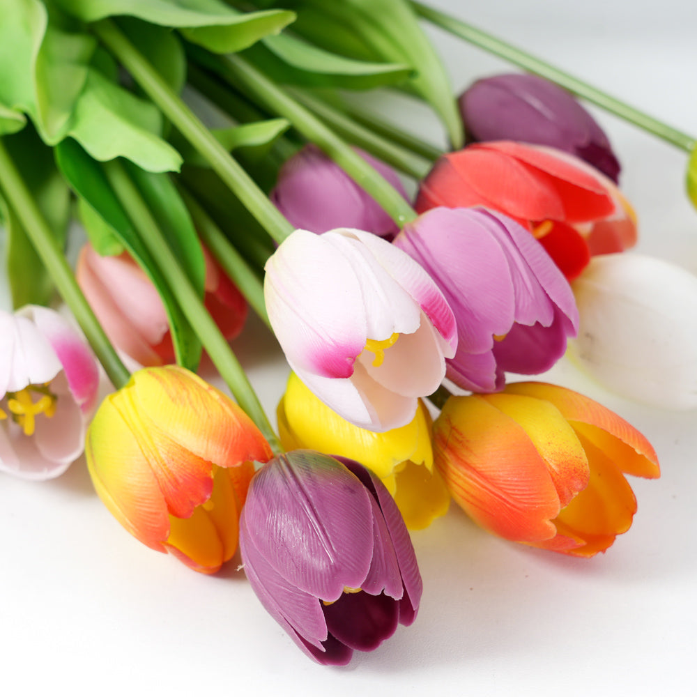 Multicolour Aritificial Silicon Tulip Flowers Real Touch Flowers For Wedding Table Centerpieces Decoration Floral Arrangement