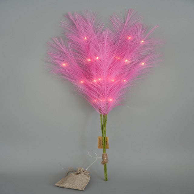 High Quality 31.5inch Artificial Pampas Grass With LED Light Pampas Set of 3(3w/lit ) Pampas Decor for Wedding Home Party Decoration