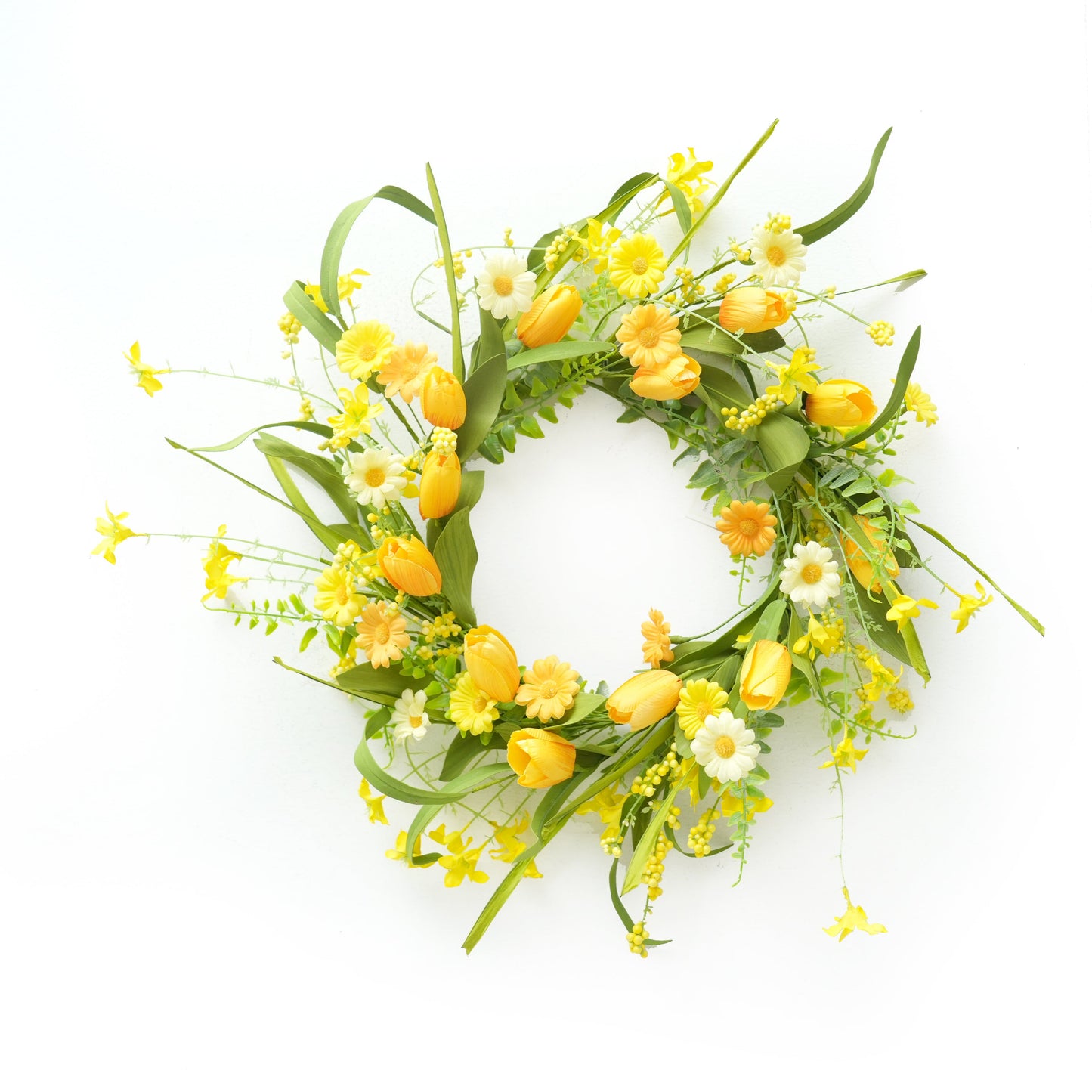Transworld Original Handmade 24INCH Artificial Wreath Spring Floral Wreath for Home Garden Decoration
