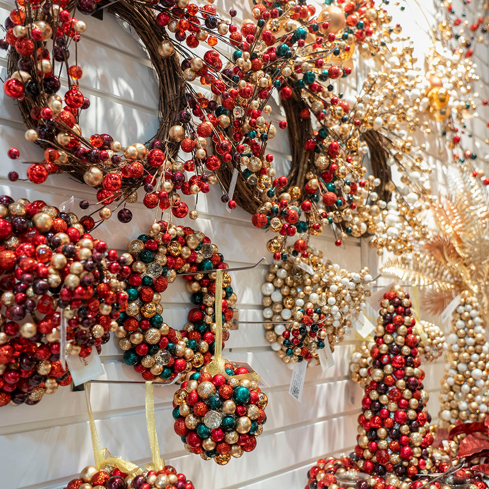 Light Luxury 32cm Christmas Balls Decorative Wreaths Plastic Ball Artificial Christmas Wreath For Home Store Christmas Decor