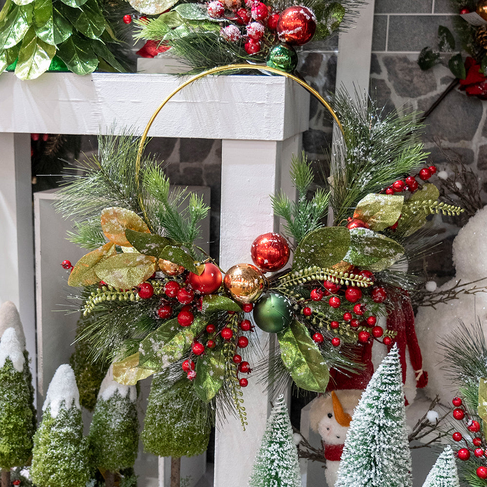 Popular Christmas Decoration Supplies Christmas Ox Horn Garland Decor Green Leaves Craft for Christmas Decorations