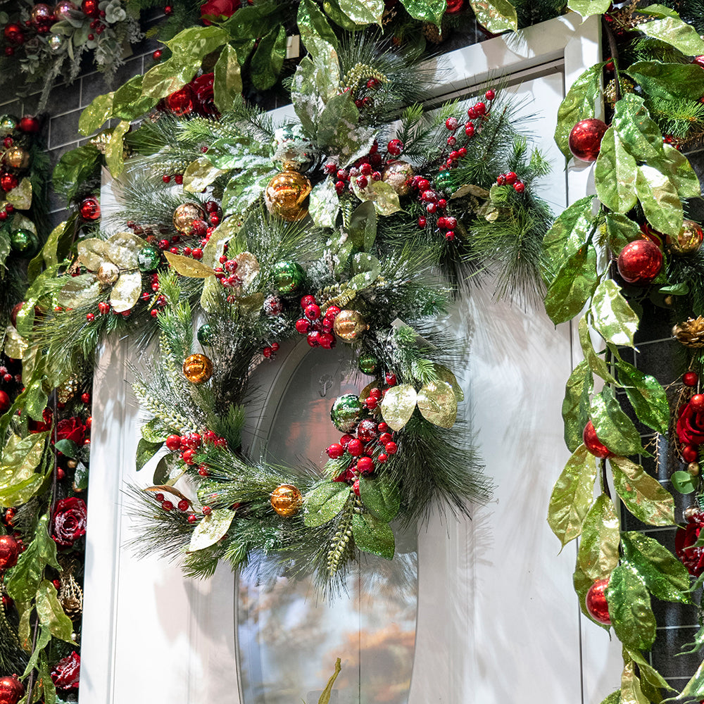 Exquisite Design Artificial Christmas Wreath 19.69inch Faux Grass Decorative Wreaths For Home Christmas Decorations