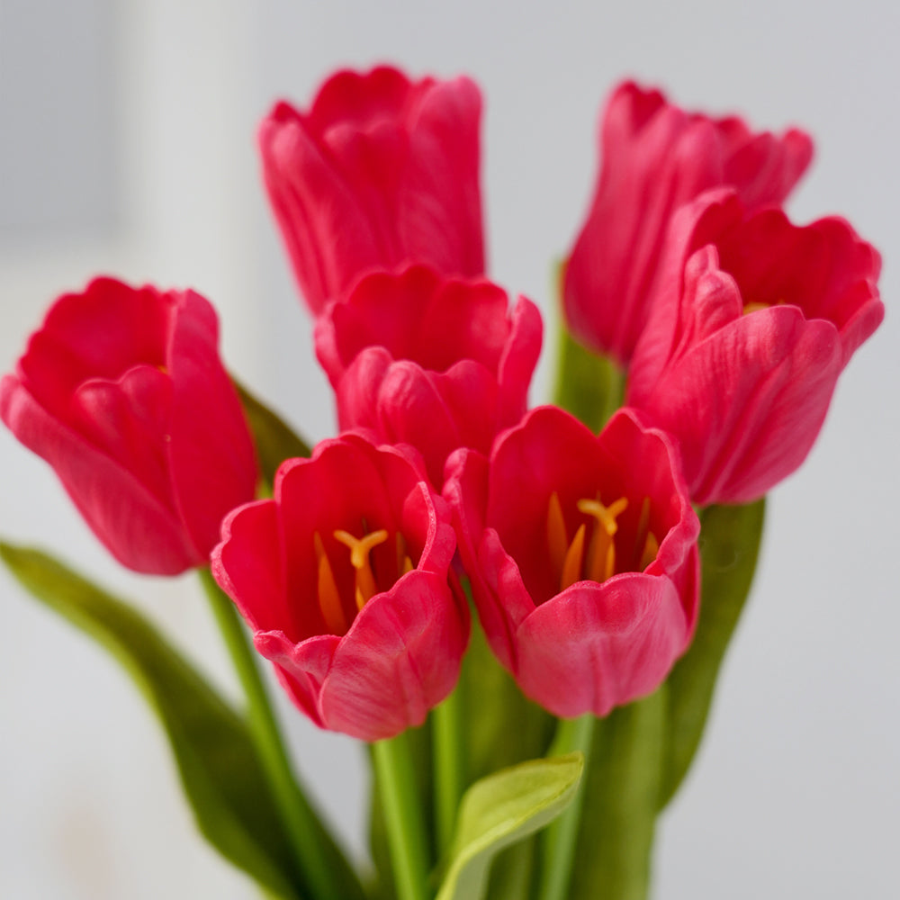 Wholesale Tulips 7head PU Materials Artificial Flower Silicon Tulips Decoration Flowers For Daily Home Decor or Holiday Decor