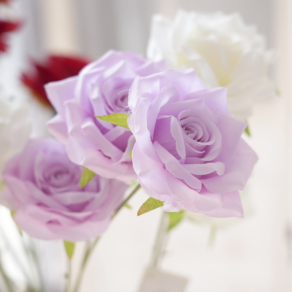 High Quality 3 Heads Artificial Rose Flowers Silk Flowers Centerpiece Flowers Bunch Bouquet for Wedding Home Outdoor Decoration