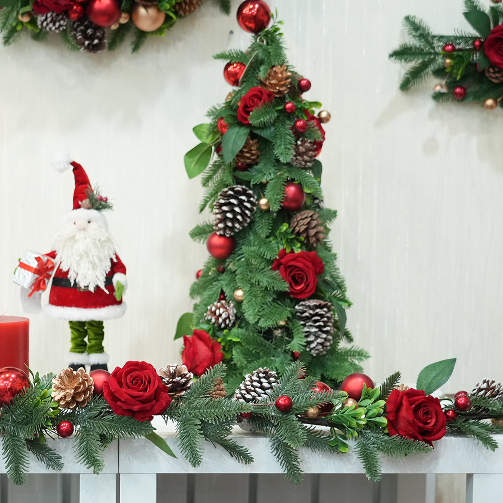 2024 Christmas Items 60CM Pine Tower Molding Christmas Decorations Small Christmas Tree With LED Light For Party Arrangement