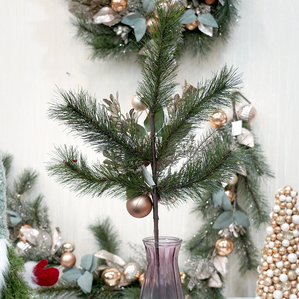 Festival Decoration Pick Plastic Christmas Ball Branches Pine Christmas Decor Branches for Festival Christmas D