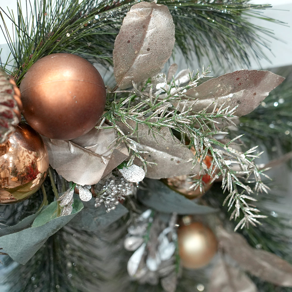 High Quality Christmas Swag Artificial Xmas Lintel Hanging Decorations Golden Christmas Ball Swag Garland for Wall Window Decor