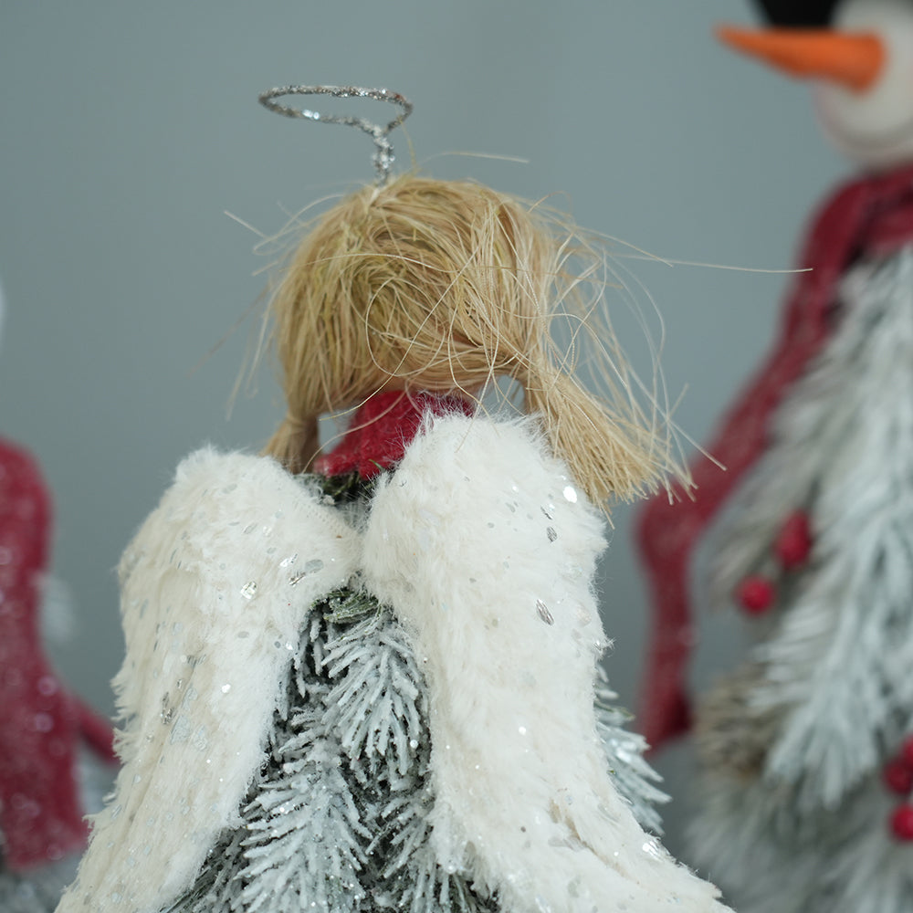 Christmas Decorations Faceless Angel Ornaments White Wings Angel Dolls For Festival New Year Christmas Gift