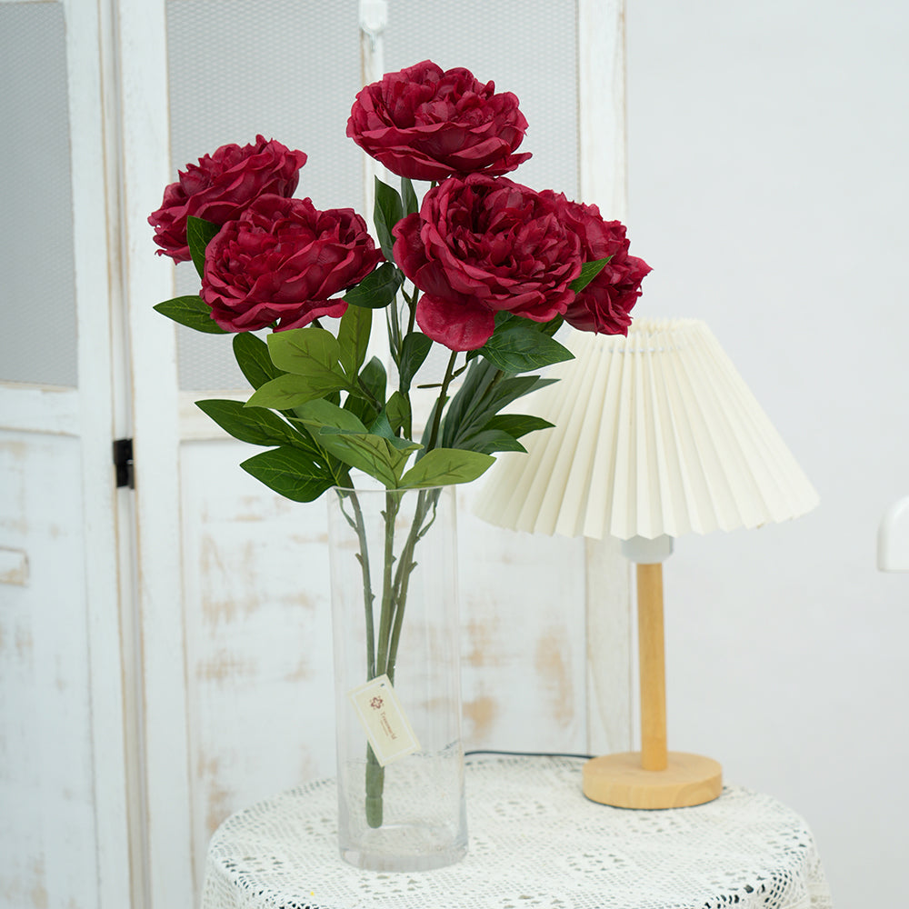 13.5cm Flower-diameter Big Flower Head Peony Artificial Flower Romantic Peony Silk Flowers For Home Garden Decorations