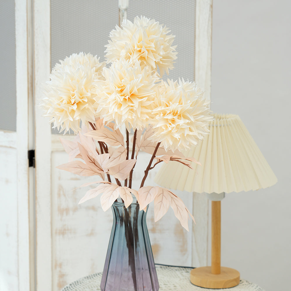 High Quality 5head Ball Chrysanthemum Flower Artificial Floral Chrysanthemum Decorative Flowers for Home Wedding Arrangement