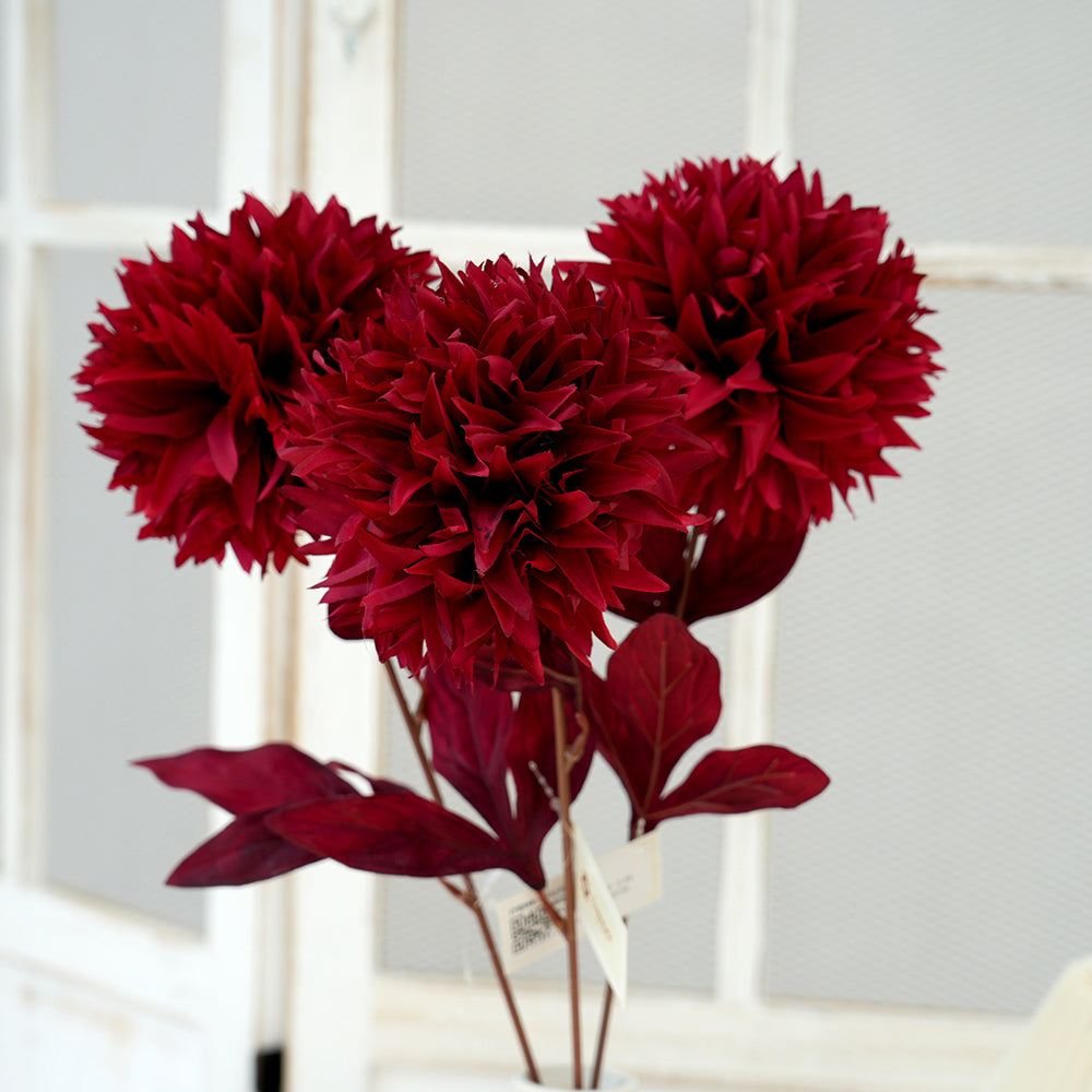Wholesale Single Head Ball Chrysanthemum Flower Artificial Chrysanthemum Decorative Flowers For Home Garden Hotel Arrangement