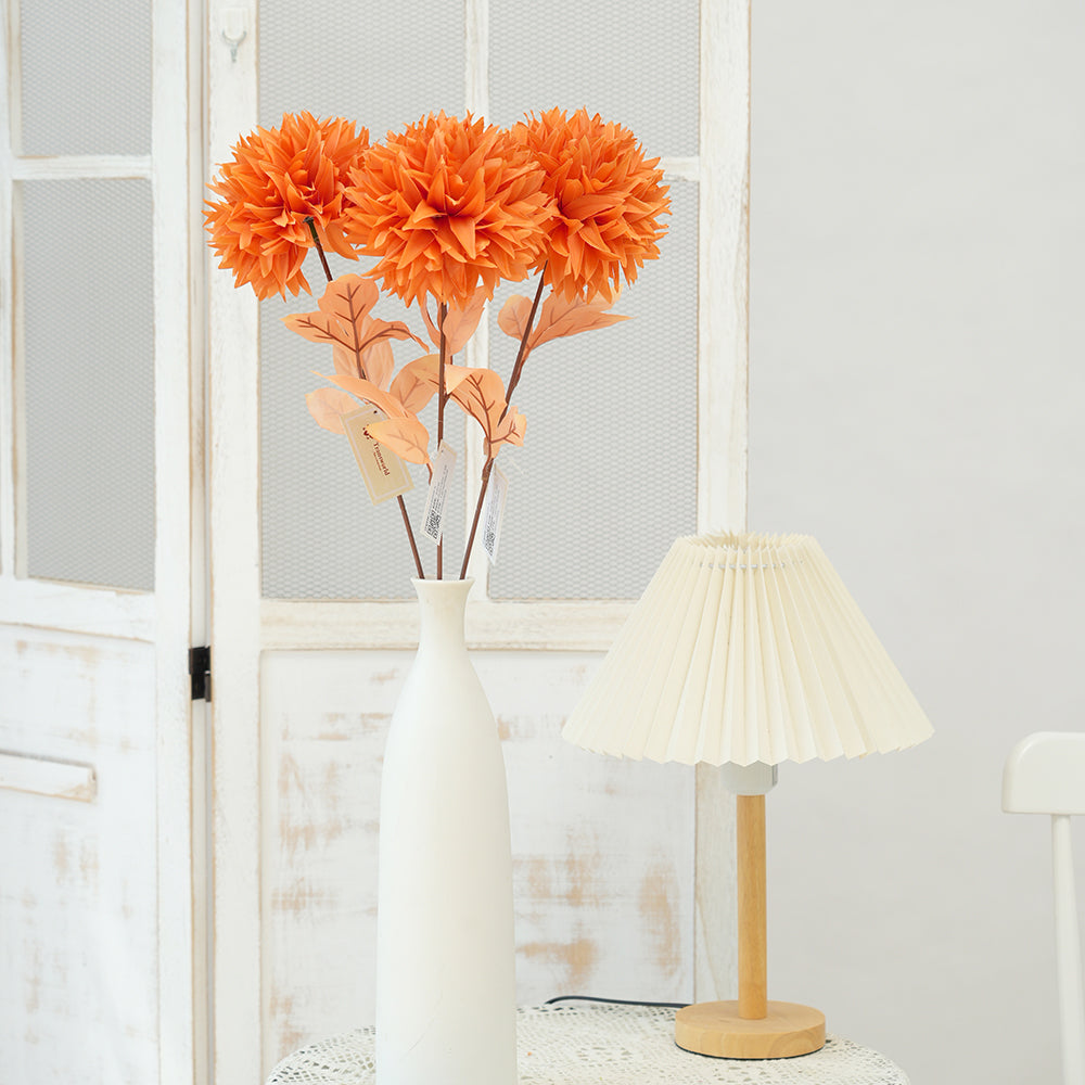 Wholesale Single Head Ball Chrysanthemum Flower Artificial Chrysanthemum Decorative Flowers For Home Garden Hotel Arrangement