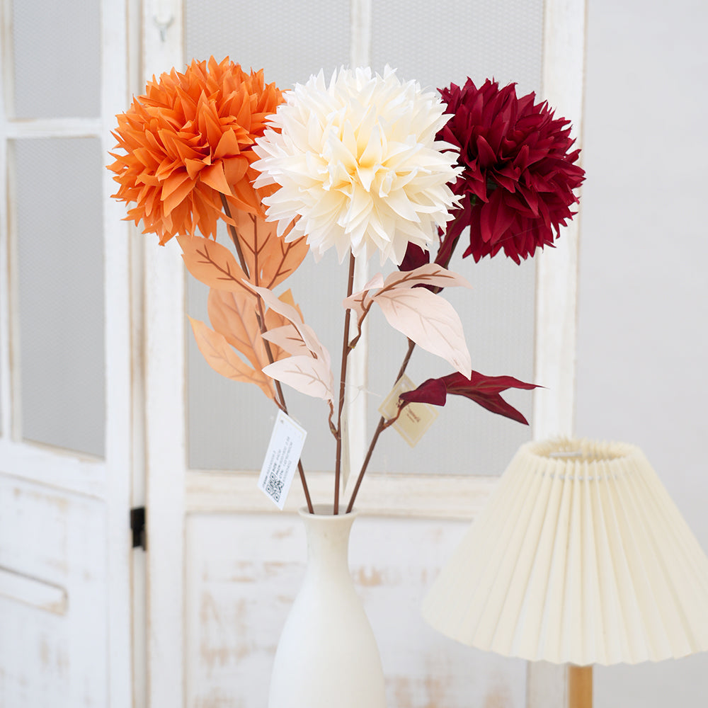 Wholesale Single Head Ball Chrysanthemum Flower Artificial Chrysanthemum Decorative Flowers For Home Garden Hotel Arrangement