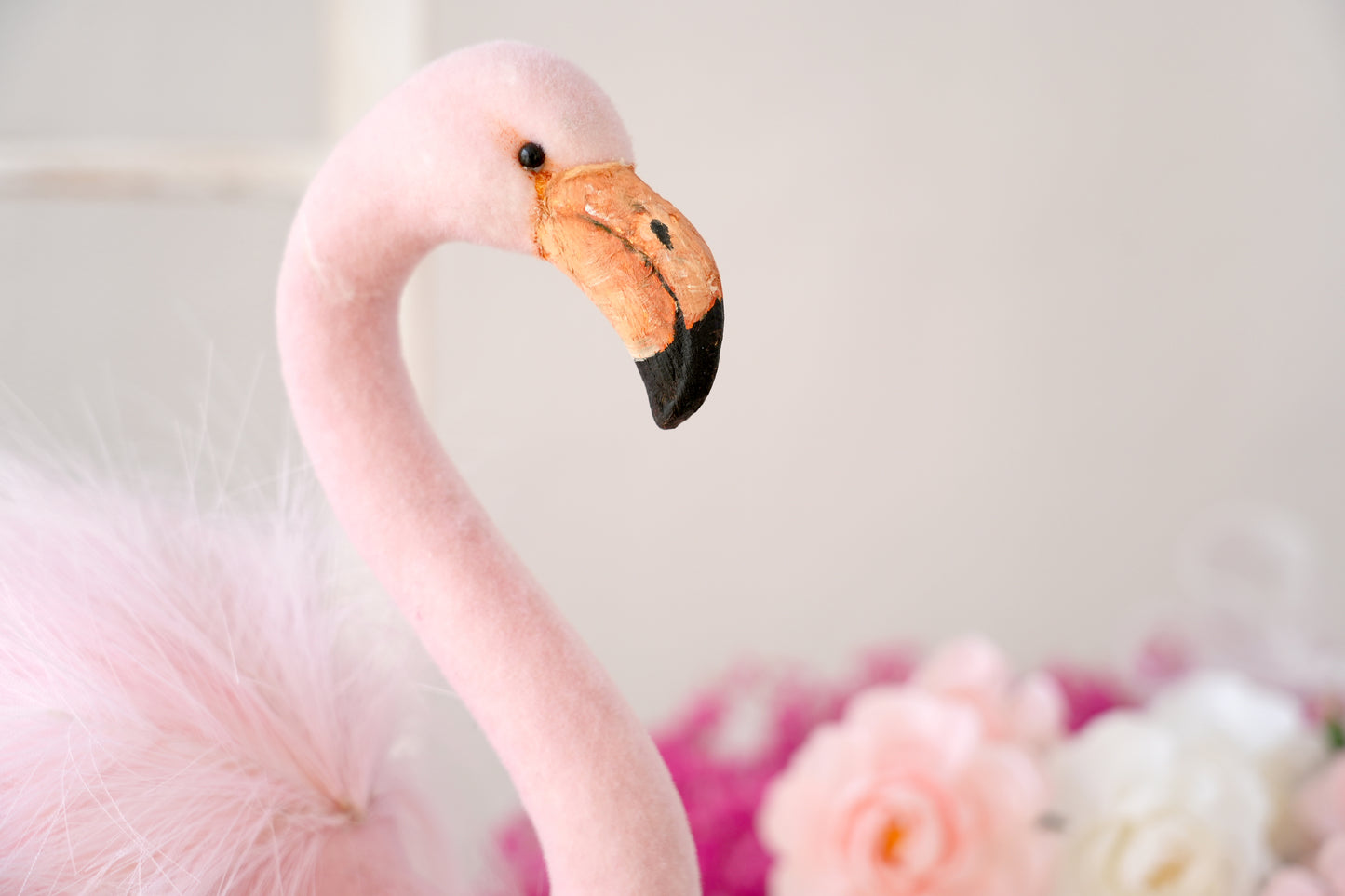 Transworld Design Artificial Flamingo Decor Pink Handmade Longleg Flamingo Home Decor Artificial Animal For Party Decorations