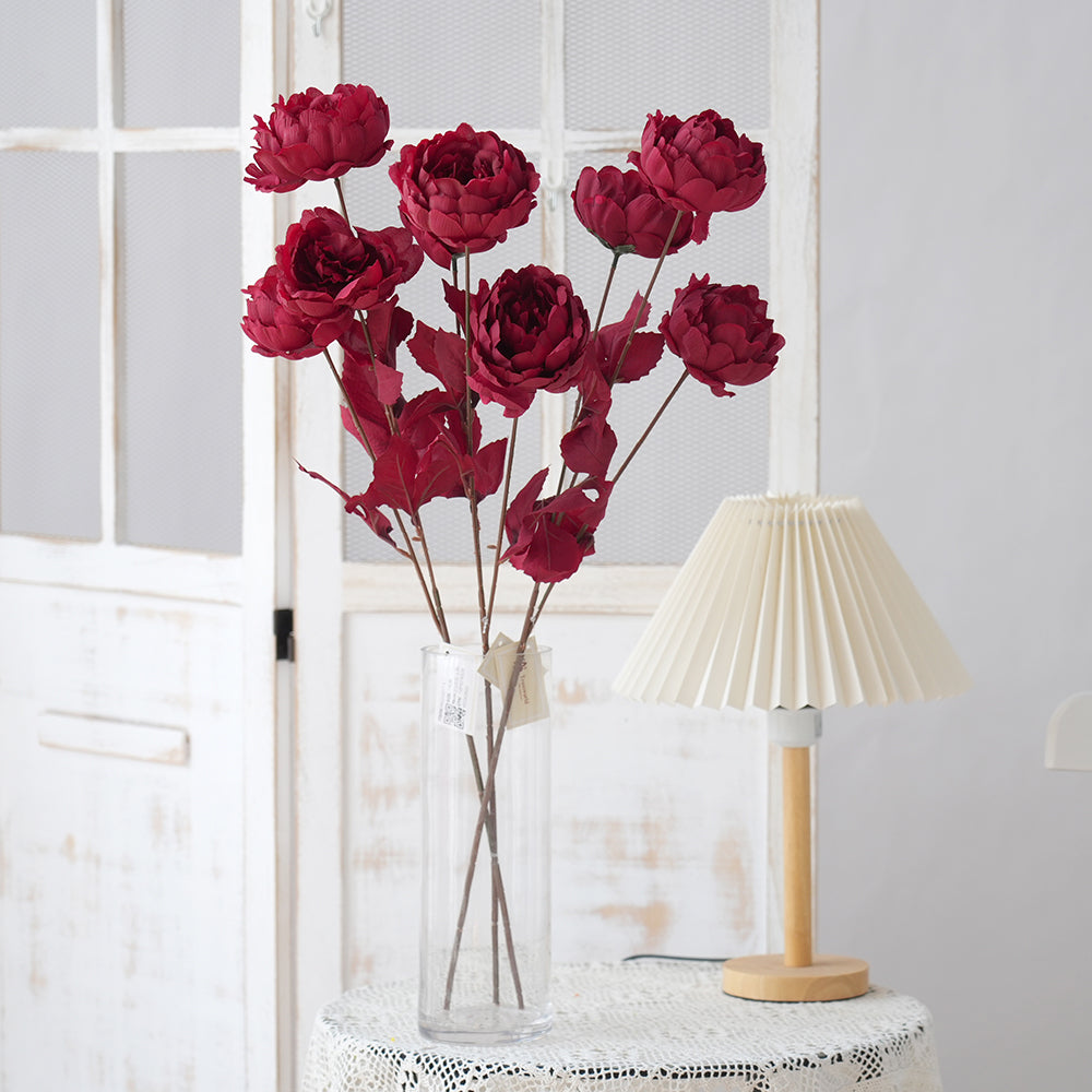 Wholesale Cheap Girce 3Head Peony Artificial Flower Romantic Peony Silk Flowers For Home Garden Wedding Decorations